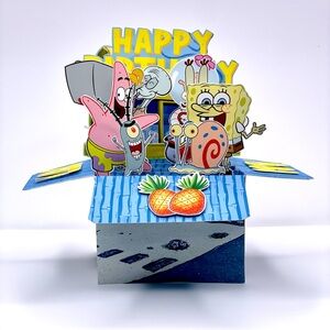 Beautiful Birthday Pop UP Box Card | Bob Sponge | Special gift